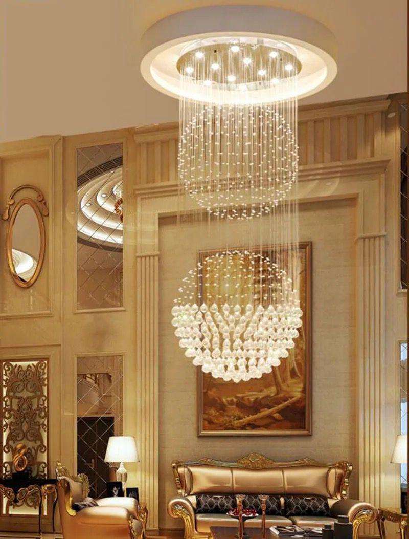 Modern cascading crystal pendant chandelier