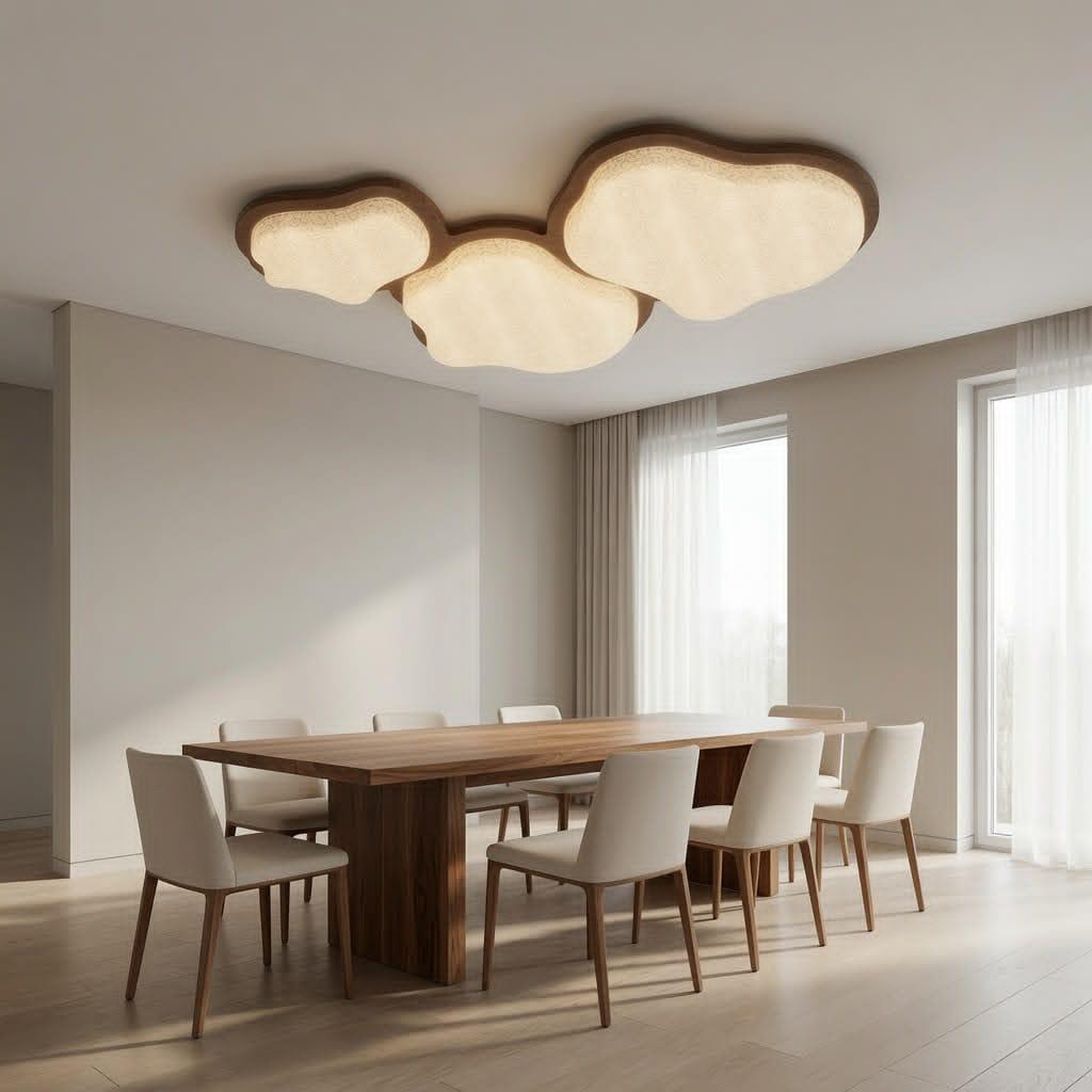 Modern cloud-shaped flush-mount ceiling light
