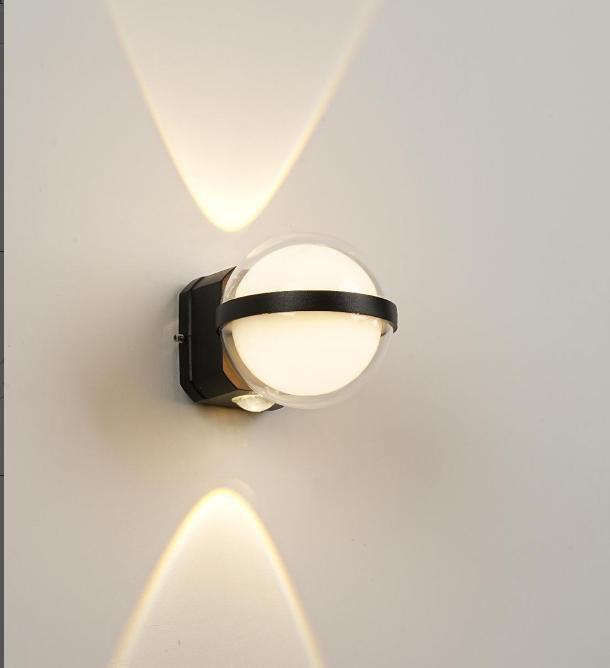 Globe-style LED wall light