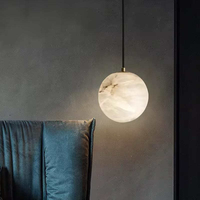 Alabaster Moon Globe Pendant Light