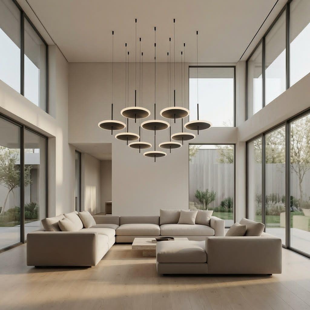 Crystal Cluster Multi-Disc Pendant Chandelier
