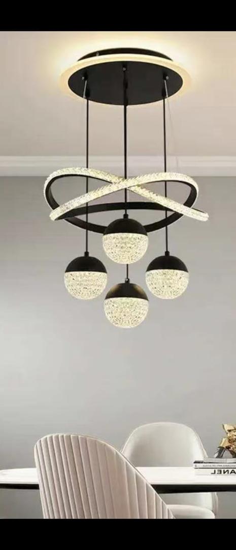 Elegant Crossed-Ring & Orb Chandelier