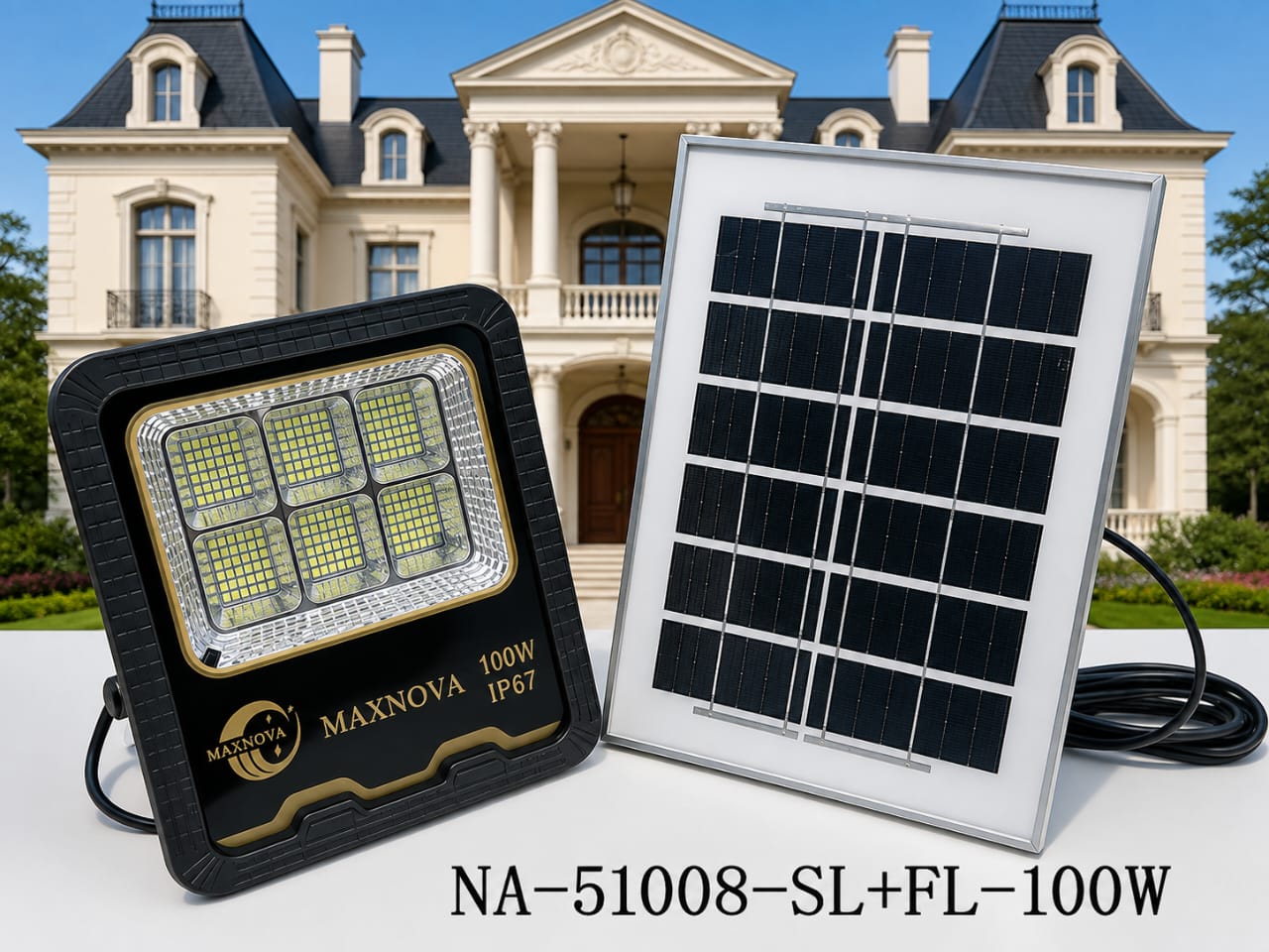 MAXNOVA 100W Solar LED Flood Light