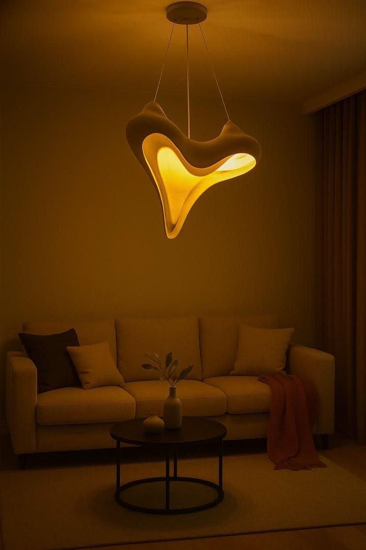 Organic Sculptural Pendant Light – Warm Glow Wing Design