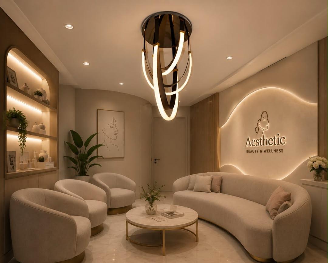 Curved Loop LED Pendant Chandelier – Sculptural Arc Light