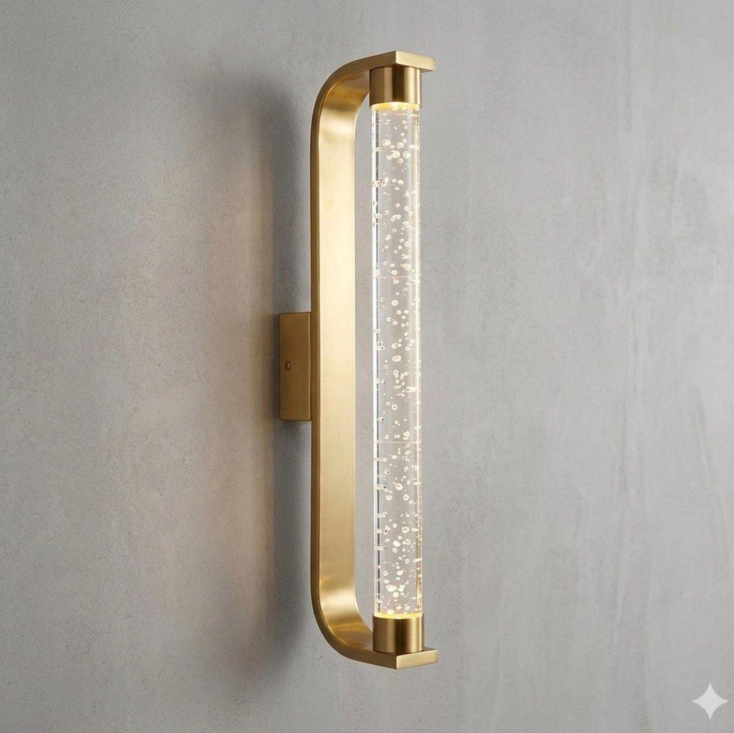 Modern Gold LED Wall Sconce – Bubble Glass Tube Light
