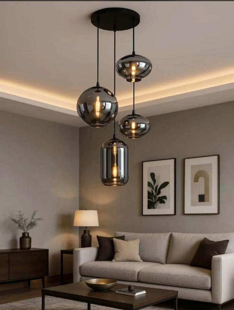 Modern Multi-Globe Pendant Chandelier – Mixed-Shape Cluster Light