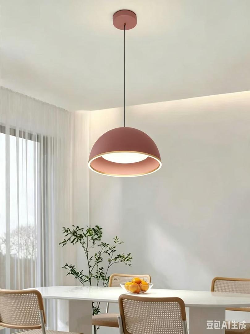 Modern Dome Pendant Light – Terracotta Ring Ceiling Light