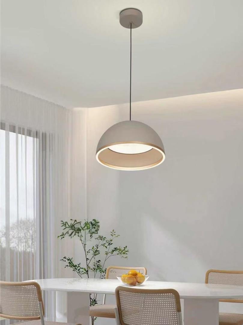 LED Drop Light – Grey Dome with Glowing Ring